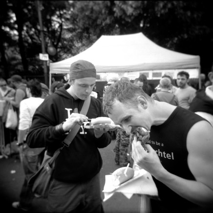 men eating fish - holger and david