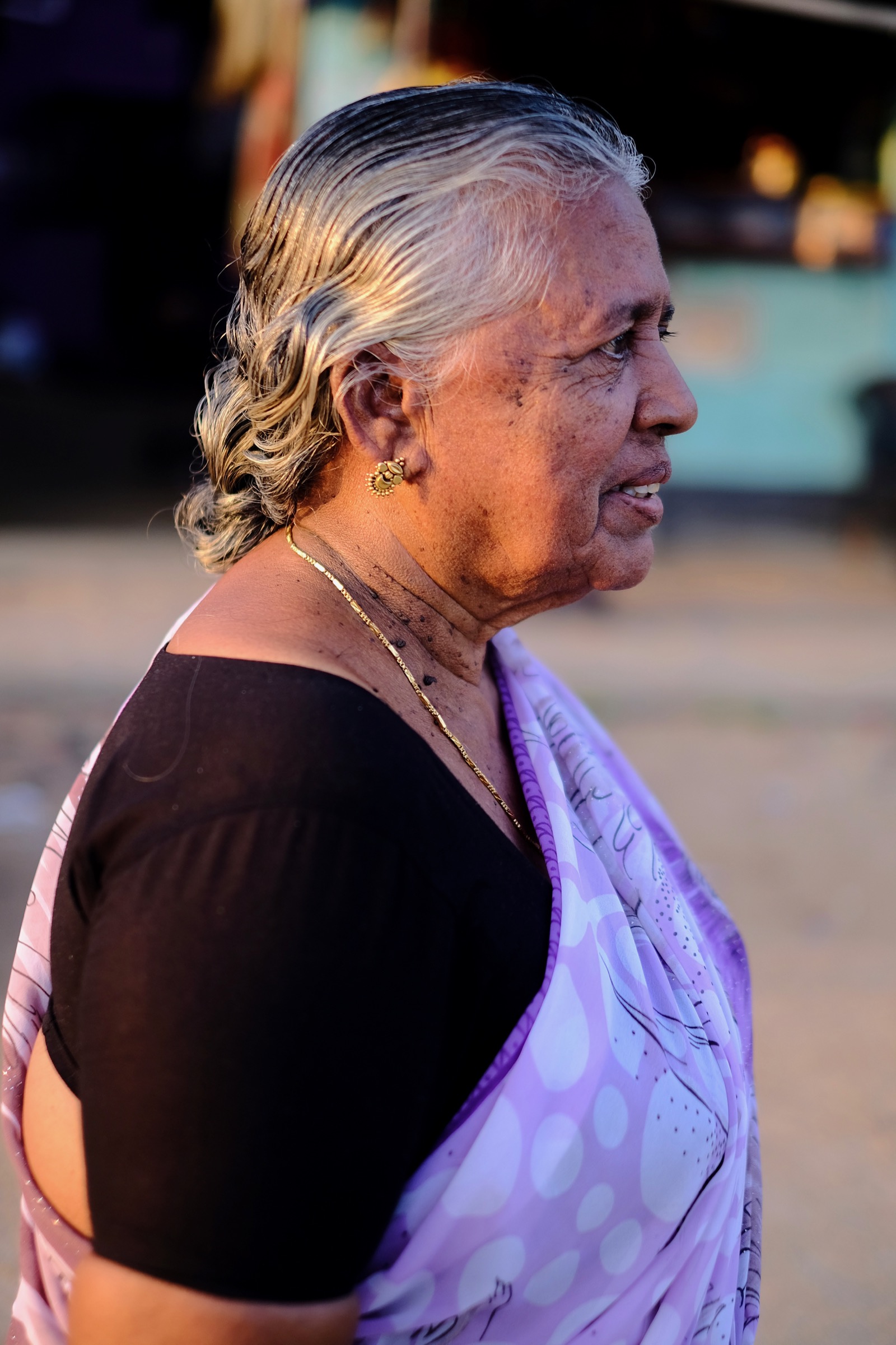 Lady by the Port in Kollam