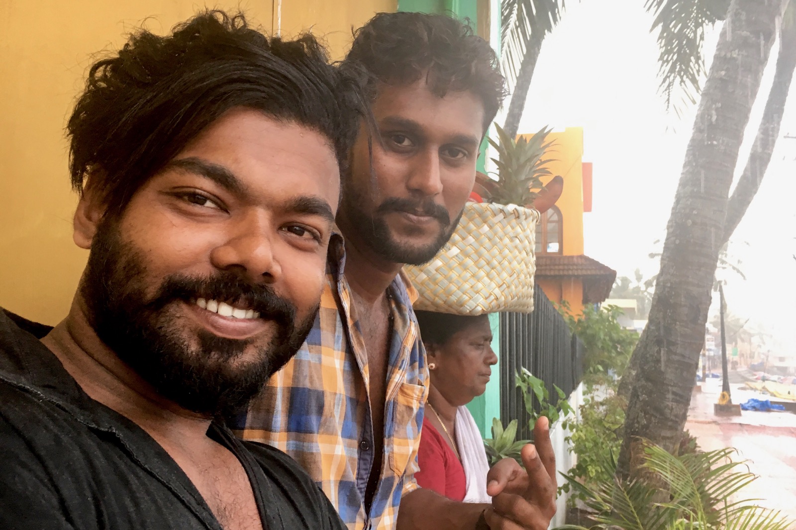 Taking Shelter From the Rain in Kovalam